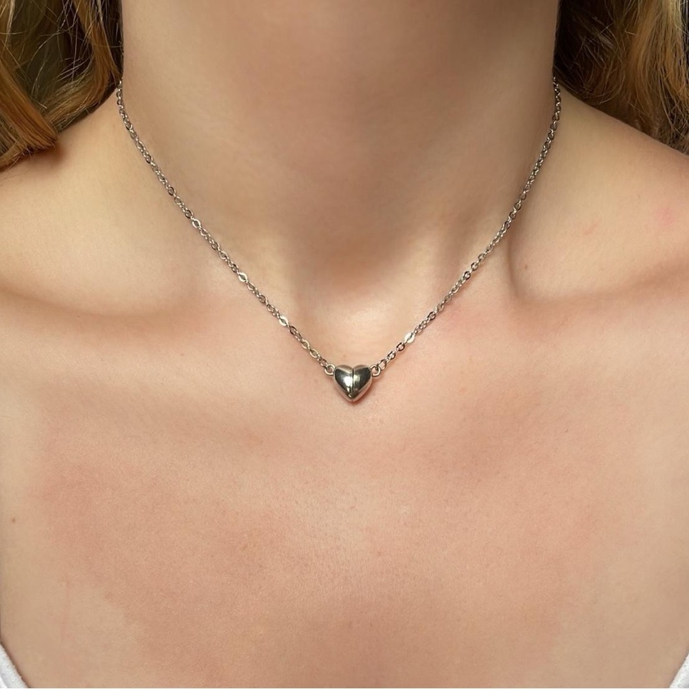 Silver Magnetic Heart Necklace